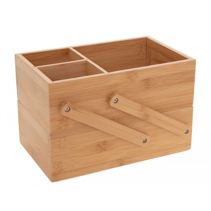Κουτί Οργάνωσης Make up 5five από Ξύλο Bamboo, 25x16x16.5cm - Απόχρωση Ξύλου