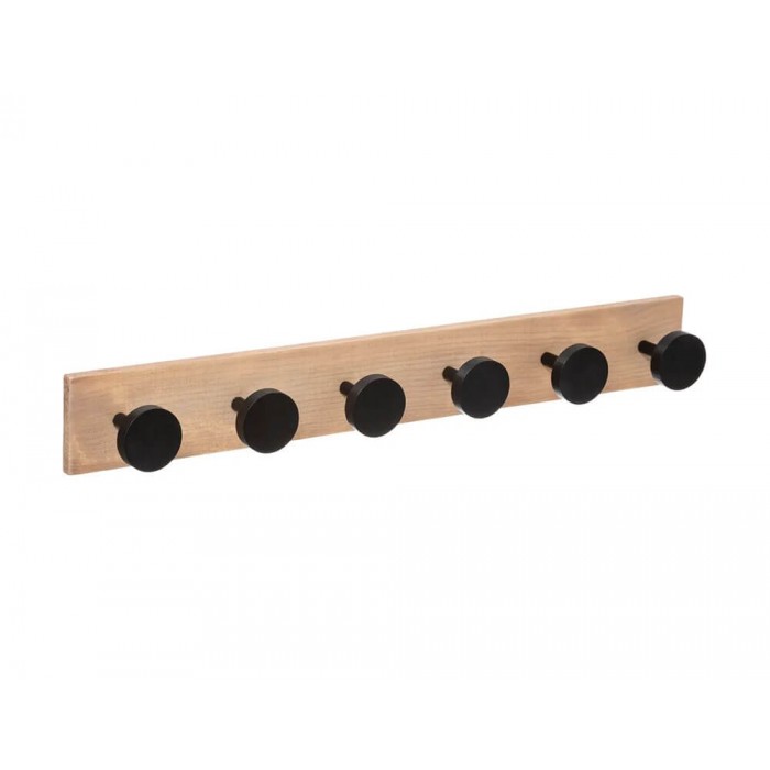  Wood Black Round Wall Hook 6H 173694