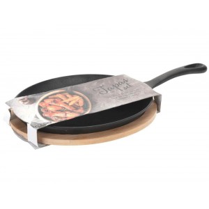 Μαντεμένιο οβάλ πλατώ σερβιρίσματος tapas Excellent Houseware με σανίδα bamboo (C80652860) Διαστάσεων 38.5x19.5x5.5cm
