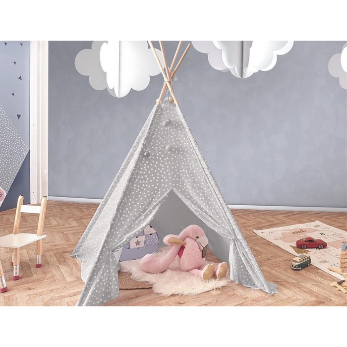 Παιδική Σκηνή Teepee Home Deco Kids με διαστάσεις 120x120x160cm - Grey