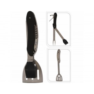 Πολυεργαλείο BBQ 5in1 (C83500990) Με ανοιχτήρι για κονσέρβα και μπουκάλι, σπάτουλα, πινέλο, λαβίδα, Από Ανοξείδωτο ατσάλι, 15 x 2 x 35cm