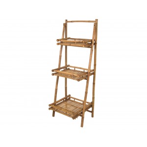 Ραφιέρα Lesli Living από Ξύλο Bamboo, με διαστάσεις 56x50x145cm - Απόχρωση Ξύλου
