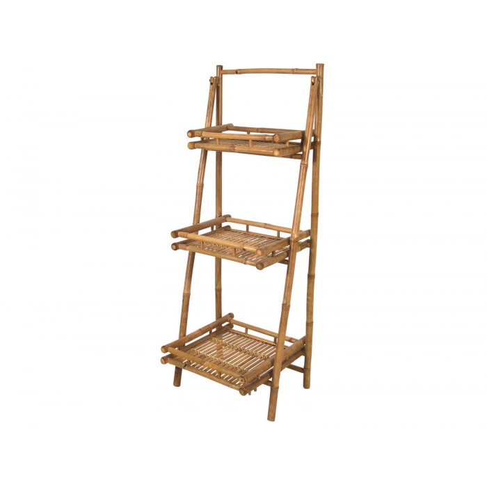 Ραφιέρα Lesli Living από Ξύλο Bamboo, με διαστάσεις 56x50x145cm - Απόχρωση Ξύλου
