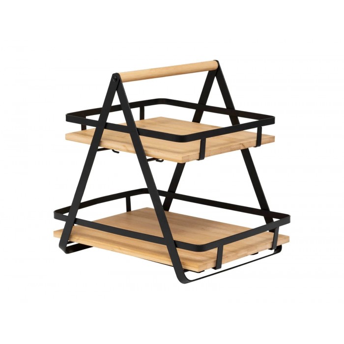  2Tiers Handle Shelf Ordera Blk 190114