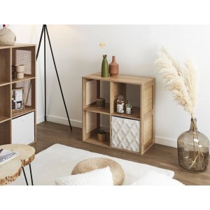 Ραφιέρα Οργάνωσης Bali Home Deco Factory με 4 ράφια και διαστάσεις 66x32x66cm - Συνδυάζεται με κουτιά αποθήκευσης - Σε απόχρωση Ξύλου