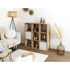 Ραφιέρα Οργάνωσης Bali Home Deco Factory με 9 ράφια και διαστάσεις 99.6x32x99cm - Συνδυάζεται με κουτιά αποθήκευσης - Σε απόχρωση Ξύλου