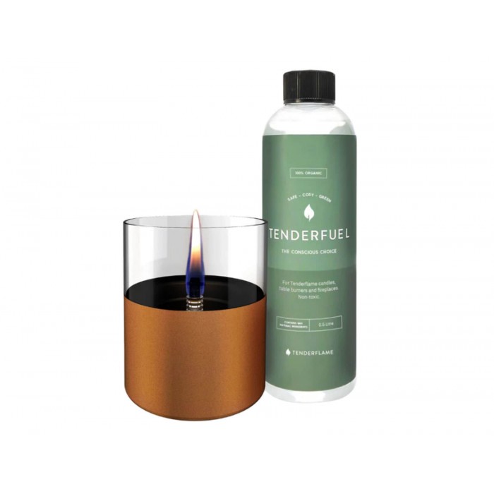 Σετ Gift Pack Επιτραπέζια εστία φωτιάς Lilly 10 & Tenderfuel 0.5lt Τenderflame με διάρκεια καύσης 9 - 10 ώρες, χωρητικότητα δεξαμενής 300ml και διαστάσεις 10x11.5cm - Copper