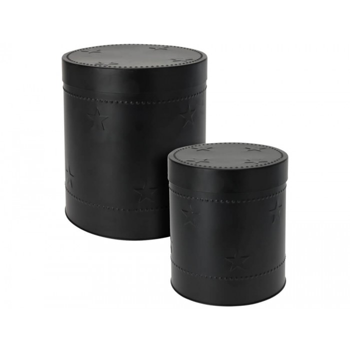  Storage Tin Set H &Amp; S Collection 2Pcs Mat Black Fz