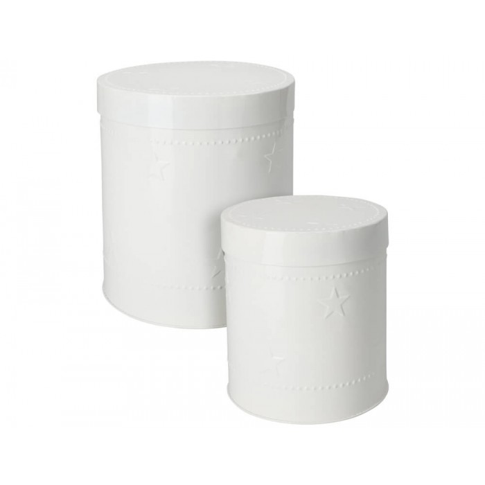  Storage Tin Set H &Amp; S Collection Shiny White Fz190
