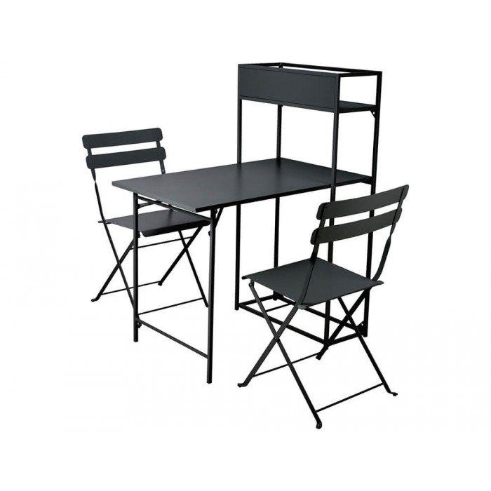  Bistro Set Balcony 3Pcs Black Ck9201250