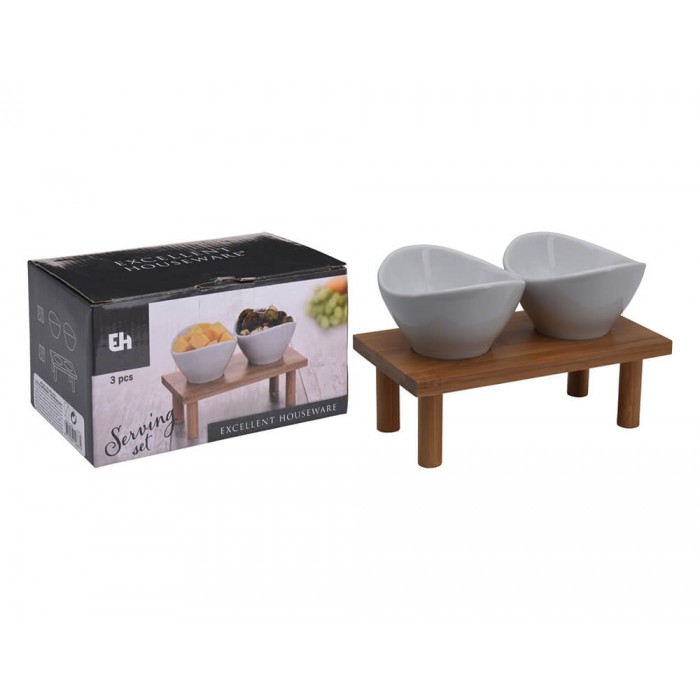  Serving Set Eh 3T Porc/Wood 795880380