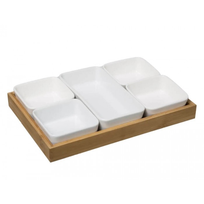  Appetizer Set White Bamboo 6P Secret De Gourmet 17