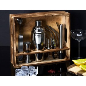 Σετ Σερβιρίσματος Κοκτέιλ Cook Concept με ξύλινη βάση - 15 τεμάχια