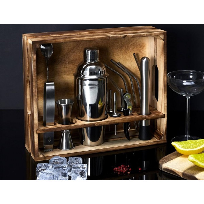 Σετ Σερβιρίσματος Κοκτέιλ Cook Concept με ξύλινη βάση - 15 τεμάχια
