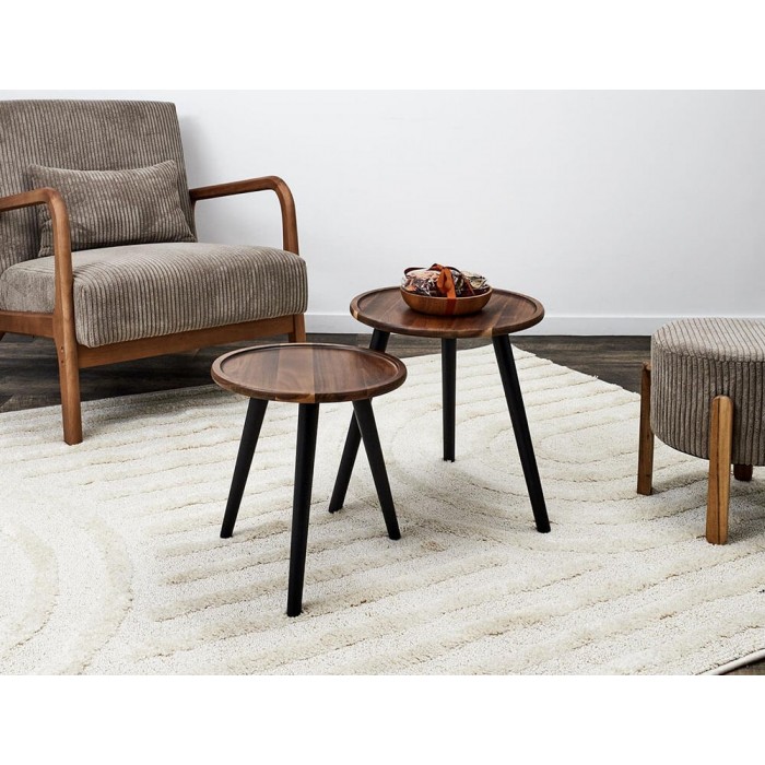  Round Nesting Table Acacia X2 Hd0290