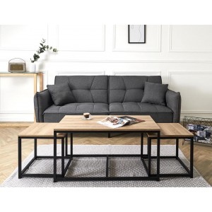 Σετ Τραπεζάκια Σαλονιού Seattle Home Deco Factory με διαστάσεις 90x50x45cm και 40x38x40cm - 3 τεμάχια