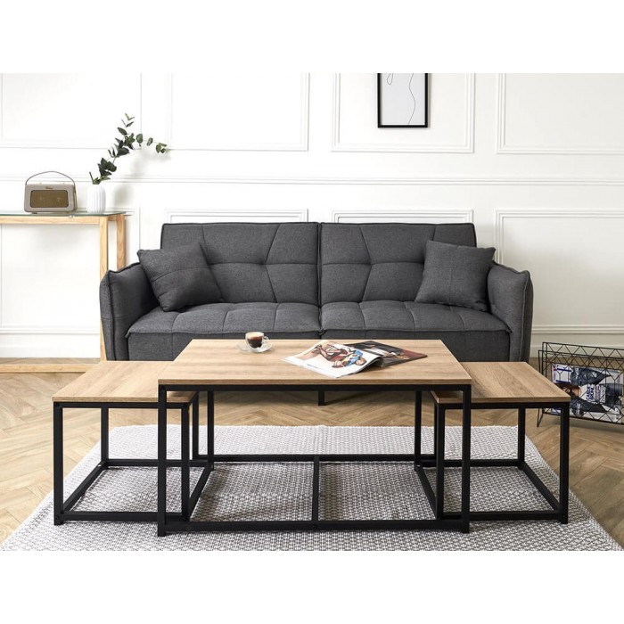 Σετ Τραπεζάκια Σαλονιού Seattle Home Deco Factory με διαστάσεις 90x50x45cm και 40x38x40cm - 3 τεμάχια