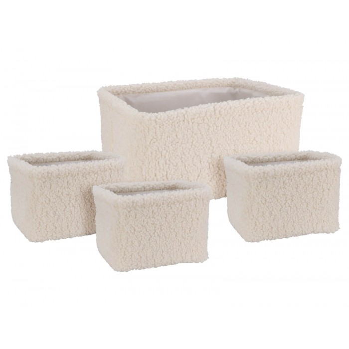 Basket Teddy Set Of 4 White Aae444270