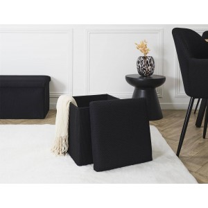 Σκαμπό Atom Home Deco Factory με αποθηκευτικό χώρο και διαστάσεις 38x38x38cm - Black