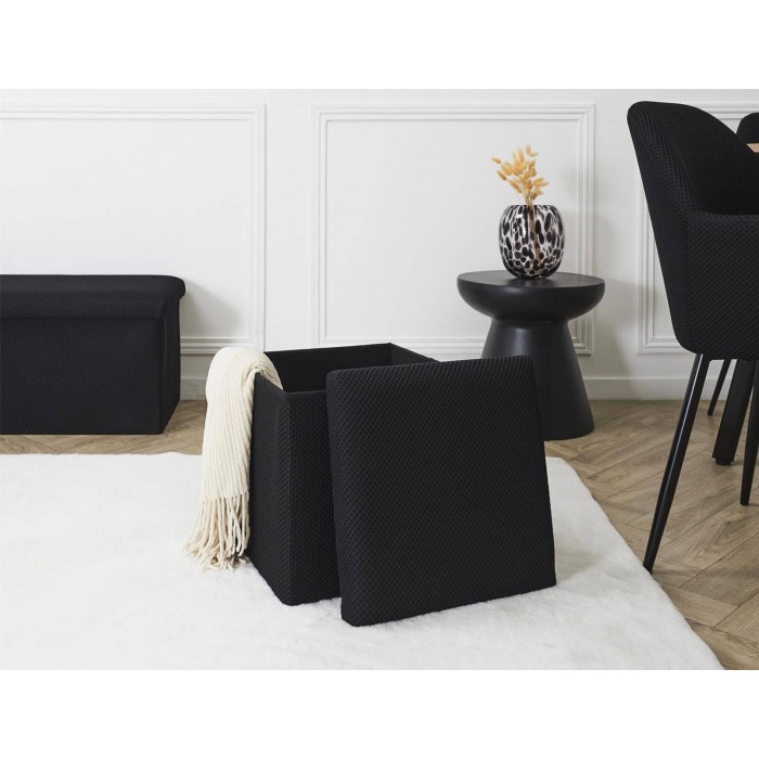 Σκαμπό Atom Home Deco Factory με αποθηκευτικό χώρο και διαστάσεις 38x38x38cm - Black
