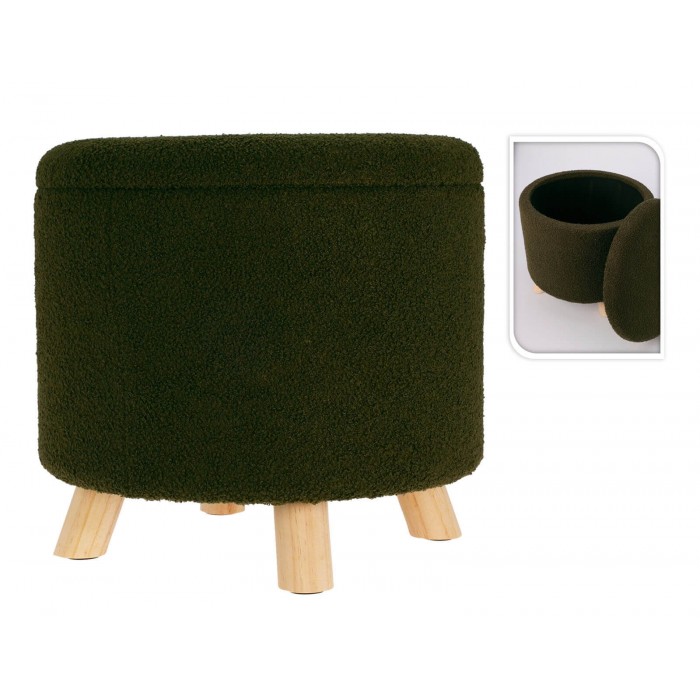  Storage Stool Teddy 40Cm Green Aak400240
