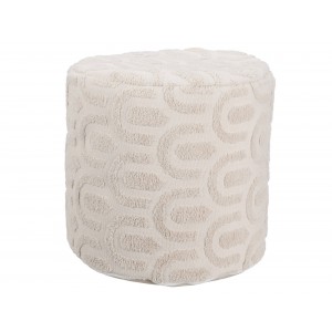 Σκαμπό Πουφ H&S Collection με διαστάσεις 40x40x38cm - Off White