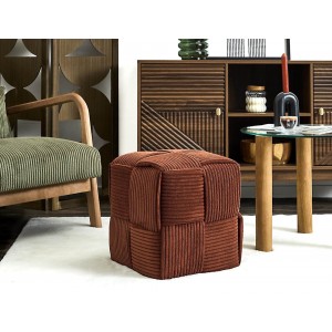Σκαμπό Πουφ Scott Home Deco Factory με διαστάσεις 36x36x38cm - Terracotta 