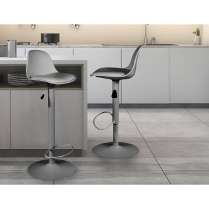 Σκαμπό μπαρ Isak Home Deco Factory με ρυθμιζόμενο ύψος και διαστάσεις 41.5x38x83cm/104cm Grey
