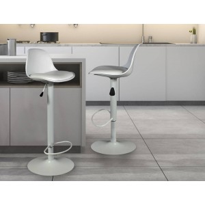 Σκαμπό μπαρ Isak Home Deco Factory με ρυθμιζόμενο ύψος και διαστάσεις 41.5x38x83cm/104cm White