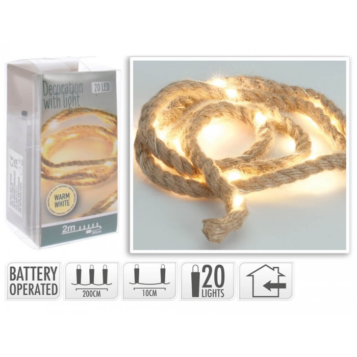  Rope 2Mtr 20 Warm White Led Axs501020