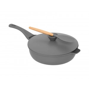 Τηγάνι sauté 5five με φριτέζα, σπάτουλα και διάμετρο 28cm - Light Gray
