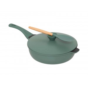 Τηγάνι sauté 5five με φριτέζα, σπάτουλα και διάμετρο 28cm - Olive Green