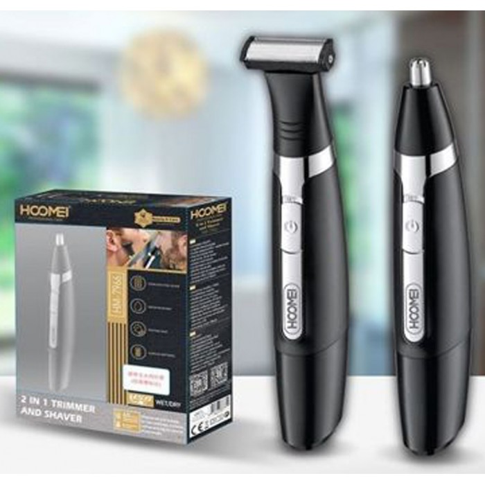 Επαγγελματικό Επαναφορτιζόμενο 2 σε 1 Trimmer Μαύρο Hoomei HM-7966