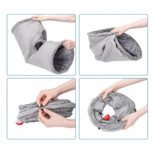 Παιχνίδι Γάτας Τούνελ με 2 Εξόδους Γκρι 60x25cm ForHome 52524029