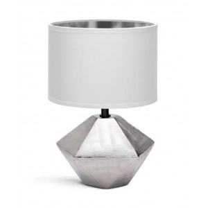 Πορτατίφ Κεραμικό με Ασημί Βάση E14 15x25cm ForHome 519716
