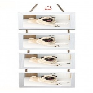 Κορνίζα Ξύλινη 10x15cm 4 θέσεων Λευκή ForHome 24005566