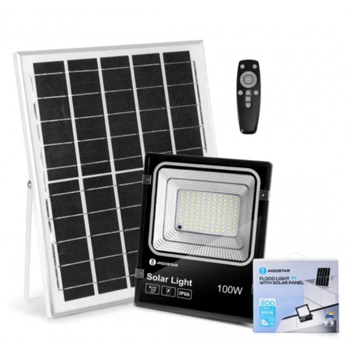 Ηλιακός Προβολέας LED 100W Ψυχρό Λευκό Φως 6500K Aigostar 28573