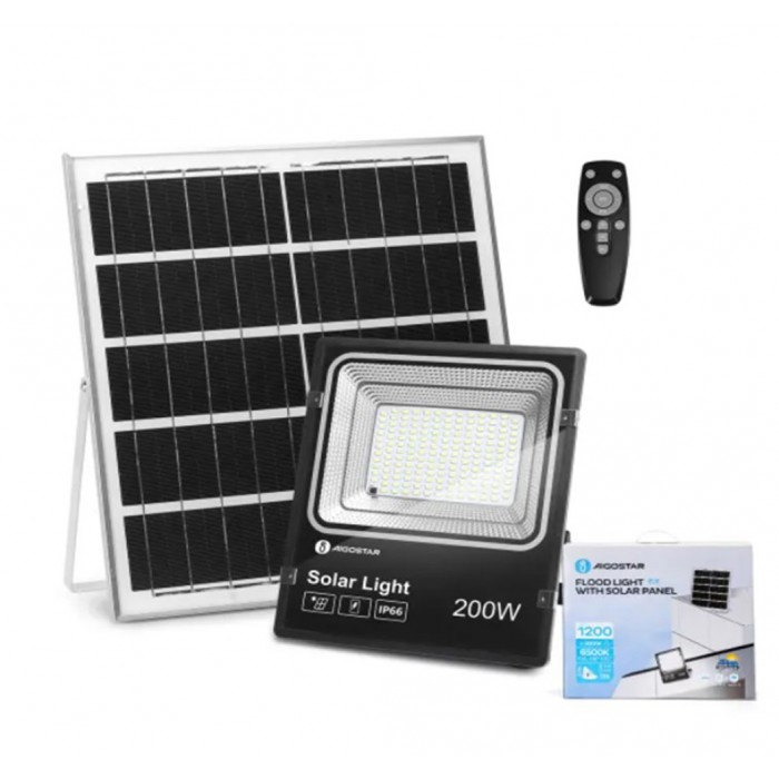 Ηλιακός Προβολέας LED 200W Ψυχρό Λευκό Φως 6500K Aigostar 28574