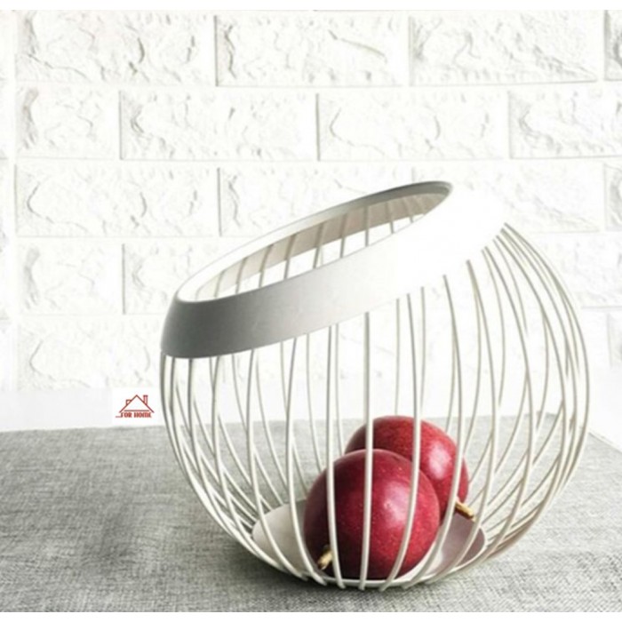 Καλάθι Φρούτων Μεταλλικό Λευκό 20×18cm ForHome 2041849