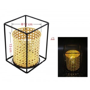 Κηροπήγιο Μεταλλικό Χρυσό LED 13x18cm ForHome 230720