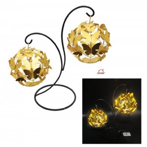 Κηροπήγιο Μεταλλικό Χρυσό Led Διπλό 35x15cm ForHome 220719
