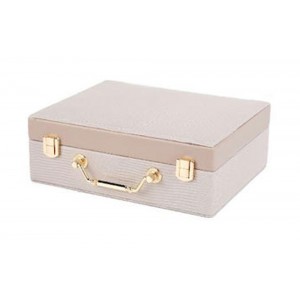 Μπιζουτιέρα Βαλιτσάκι Με Καθρεφτάκι Σε Μπεζ Χρώμα 23x18x8cm 97822