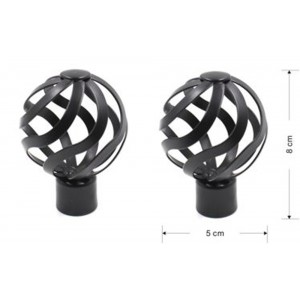 Άκρα Κουρτινόξυλου από Μέταλλο μαύρο 8x5cm Φ20mm σετ 2 τμχ ForHome 240673