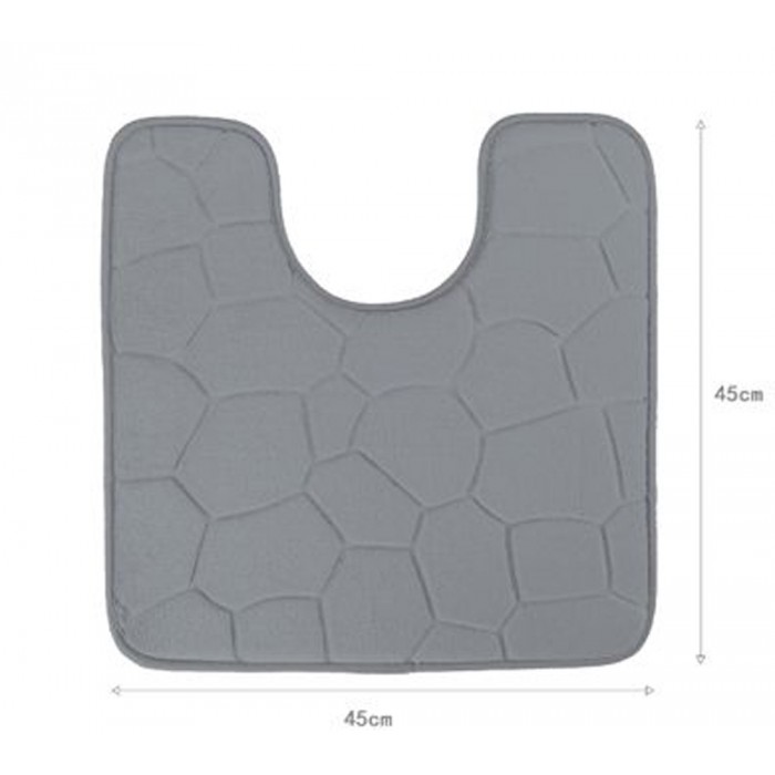 Πατάκι Μπάνιου Λεκάνης Γκρι 45x45cm ForHome 245794