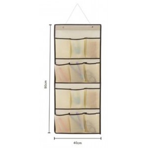 Κρεμαστή Θήκη 12 θέσεων Υφασμάτινη μπεζ 90x40cm ForHome 244368