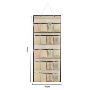 Κρεμαστή Θήκη 20 θέσεων Υφασμάτινη μπεζ 135x45cm ForHome 244370