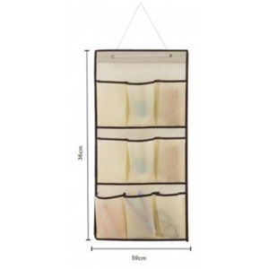 Κρεμαστή Θήκη 9 θέσεων Υφασμάτινη μπεζ 75x45cm ForHome 244367