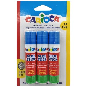 Carioca Κόλλα Stick School Glue για Χαρτί 3τμχ 10gr Χωρίς Διαλύτες